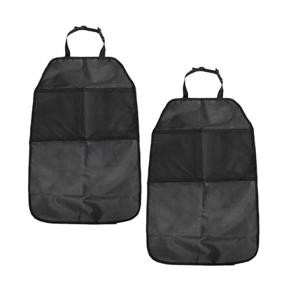 2 PCS Kick Mat Back Seat Protector, Waterproof Car Backseat Protective Kick Mat with 2 Mesh Pockets, Large Vehicle Seat Back Kick Mat Organizer for Kids, Car Accessories (2PCS)
