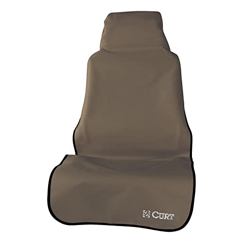 CURT 18502 Seat Defender 58-Inch x 23-Inch Brown Waterproof Universal Bucket Car Seat Cover Protector - color: Brown, size: Bucket Seat