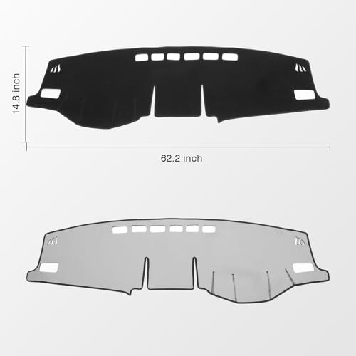 KUST Black Dash Cover Mat for Toyota RAV4 2019-2025 Left Hand Driving Non-Slip Dashboard Cover Interior for RAV4 Accessories Custom Fit Dash Mat Sunshade Windshield Glare - size: 62.2''×14.8'' (Toyota RAV4 19-25)
