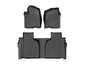 WeatherTech Custom Fit FloorLiners for Chevrolet Silverado 1500, Silverado 2500HD/3500HD, Silverado 1500 LTD - 1st & 2nd Row (441436-1-2), Black - color: Black