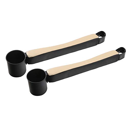 Supin 2 Prices Car Seat Gap Filler Pad PU Leather Console Side Pocket Organizer and one Cup for Cellphone Wallet Coin Key (Black+Beige) - color: Black+Beige