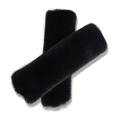 2 Pcs Soft Faux Fur Universal Fit Seat Belt Cover Pad, Seatbelt Cushion, Seatbelt Covers, Seat Belt Covers, Car Seatbelt Cover,Soft Shoulder Seat Belt Pad (Black) - color: Black
