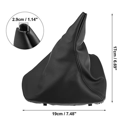 X AUTOHAUX Shift Boot Cover Gear Shift Knob Handbrake Gaiter Boot PU Leather for BMW E90 E91 E92 E93 3-Series 328i 335i for Manual Shifter
