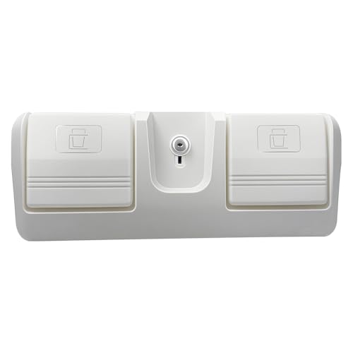 Pactrade Marine Boat Pontoon Yacht Storage Compartment Durable Standard Lightweight Lockable ABS Locking Plastic Glove Box White Spacious with Keys (White, with 2 Cup Holders & Keys) - style: White, With 2 Cup Holders & Keys