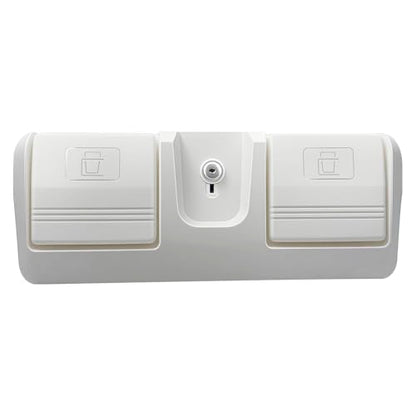 Pactrade Marine Boat Pontoon Yacht Storage Compartment Durable Standard Lightweight Lockable ABS Locking Plastic Glove Box White Spacious with Keys (White, with 2 Cup Holders & Keys) - style: White, With 2 Cup Holders & Keys