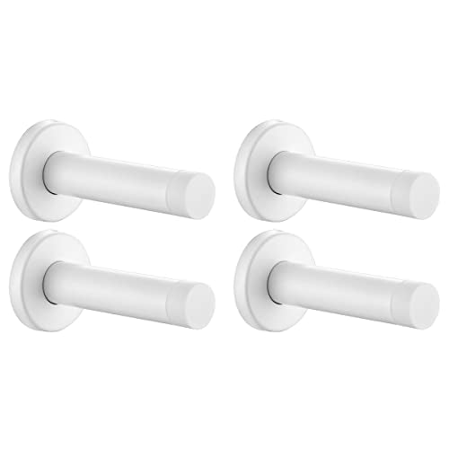JQK Door Stopper White, 304 Stainless Steel Thicken 1mm Sound Dampening Door Stop Bumper Wall Protetor 4 Pack, DSB5-WH-P4 - color: White, size: 4 Pack