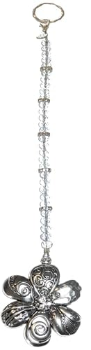 Sun Catcher Crystal, Rear View Mirror Car Charm Ornament, Hanging Window Pendent, Home Decor, Comes in a Gift Bag (Flower) - color: Flower