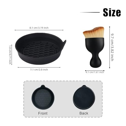 Car Cup Coasters, Silicone Cup Holder Insert (4 Pack) with Soft Bristle Cleaning Brush (2 Pack), Non-Slip Honeycomb Spill Guard Car Interior Accessories, Universal for SUV, Sedan, Truck (Black) - size: Style 1