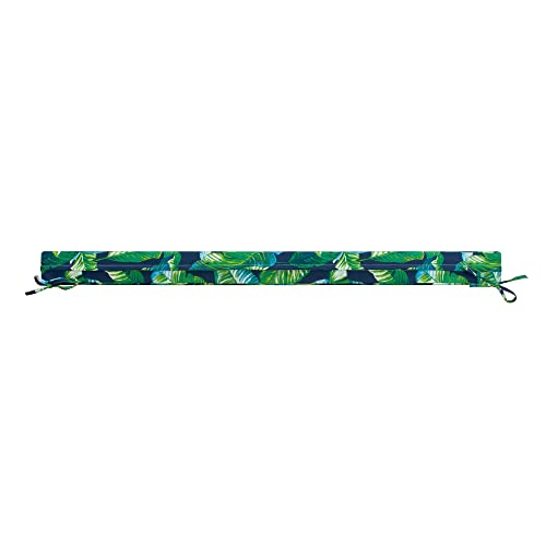 Magpie Fabrics Patio Bench Loveseat Cushion Covers (Replacement Cover only, No Insert!), Waterproof Fade Resistant Swing Cushion Slipcover with Ties(48x18x3 Inch, Green Lagoon Leaves) - color: A Green Lagoon Leaves, size: 48x18x3 Inch (1 Count)