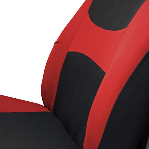 TLH Light & Breezy Flat Cloth Seat Covers Front, Airbag Compatible-Universal Fit for Cars, Auto, Trucks, SUV (Red) - color: Red