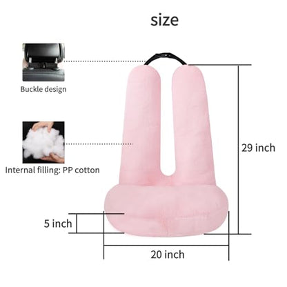 Travel Pillow Car Travel Sleep Support Pillow 2-in-1 Lap Pillow and Car Pillow with Neck and Body Support for Adults and Kids on Long Trips Kids Travel Pillow Pink - color: E-pink