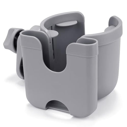 Accmor Stroller Cup Holder with Phone Holder, Bike Cup Holder, Universal Cup Holder for Uppababy Nuna Doona Strollers, 2-in-1 Cup Holder for Walker, Wheelchair, Scooter - color: All Grey