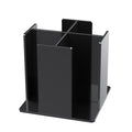 Cup and Lid Holder, 4 Compartment, Square | Rotating Coffee Cup Dispenser Lid Carousel for Restaurant, Buffet, Coffee Station, Bar, Countertop, Black Acrylic