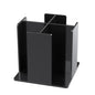 Cup and Lid Holder, 4 Compartment, Square | Rotating Coffee Cup Dispenser Lid Carousel for Restaurant, Buffet, Coffee Station, Bar, Countertop, Black Acrylic