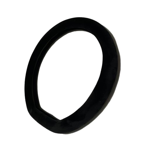 D Shape Fluffy Steering Wheel Cover, Short Plush Auto Accessories for Men and Women with Inner Ring Universal 15 Inch (D-Shape Black)
