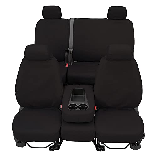 Covercraft Polycotton SeatSaver Custom Seat Covers | Fits 2007-2013 Chevy Silverado/GMC Sierra 1500, 2007-2014 Silverado/Sierra 2500/3500 | 1st Row 40/20/40 Bench Seat, Charcoal
