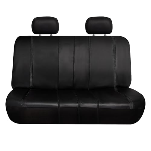 FH Group Full Set Faux Leather Car Seat Covers - Universal Fit, Low Back Front Seat Covers, Airbag Compatible, Split Bench Rear Seat Cover for SUV, Sedan Black - color: Black, style: Seat Covers