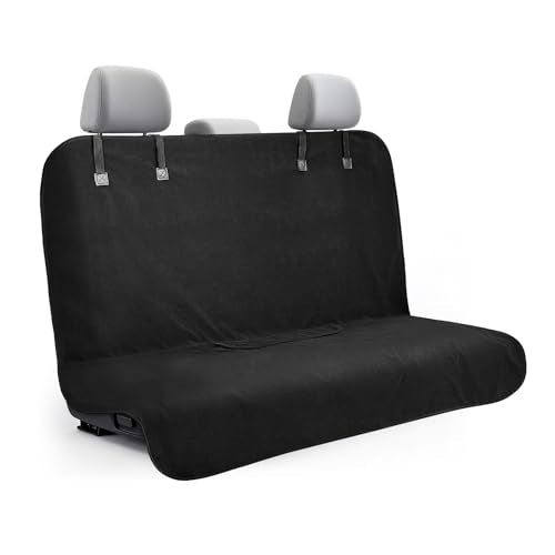 Car Back Seat Cover for Cars,SUVs, and Trucks – Waterproof,Spill and Sweat Resistant,Soft Towel Material,Easy Installation for Pets and Family(58.9in x 52.9in) - color: Black, size: Back-1Pc