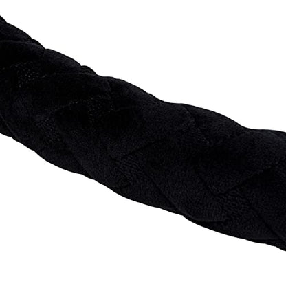 Flying Banner car Steering Wheel Cover Soft Velvet Warm Universal Size 15 inches SUV Truck Anti Slip Odorless Summer Winter (Black, Velvet Massage) - color: Black