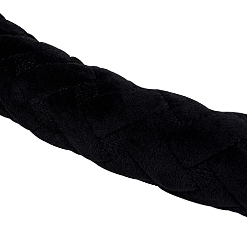 Flying Banner car Steering Wheel Cover Soft Velvet Warm Universal Size 15 inches SUV Truck Anti Slip Odorless Summer Winter (Black, Velvet Massage) - color: Black