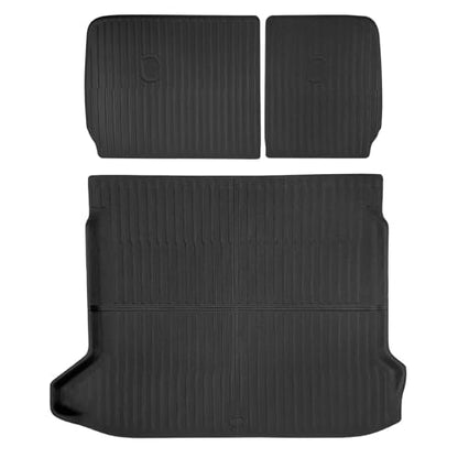 IKON MOTORSPORTS XPE Cargo Trunk Liner + Backrest Mats Cover, Compatible with 2022-2024 Hyundai Ioniq 5, Custom Fit All Weather Protection Heavy Duty Rear Trunk Tray Cargo Mats Protector, Black