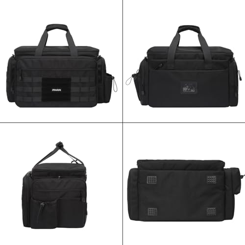 MOSISO Patrol Bag Law Enforcement, Car Front Seat Organizer for Police Equipment, Police Gear Bag with Padded 16 inch Laptop Compartment, Hanging Seat Storage Case for Patrol Vehicle,Car,Truck, Black