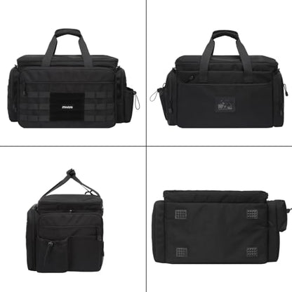 MOSISO Patrol Bag Law Enforcement, Car Front Seat Organizer for Police Equipment, Police Gear Bag with Padded 16 inch Laptop Compartment, Hanging Seat Storage Case for Patrol Vehicle,Car,Truck, Black