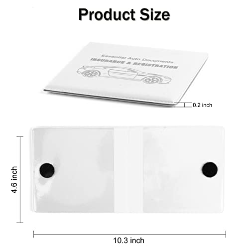 UYYE Car Registration & Insurance Card Holder, 2-Pack - White, Waterproof, 4-Compartment, Unisex-Adults Car Organizer - color: white