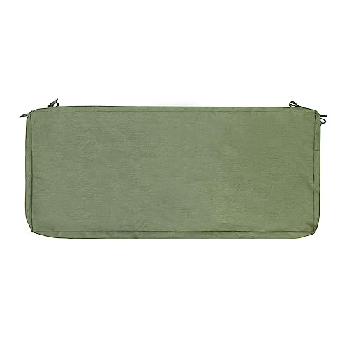 Magpie Fabrics Patio Bench Loveseat Cushion Covers (Replacement Cover only, No Insert!), Waterproof Fade Resistant Swing Cushion Slipcover with Ties(42x18x3 Inch, Green) - color: Green, size: 42x18x3 Inch (1 Count)
