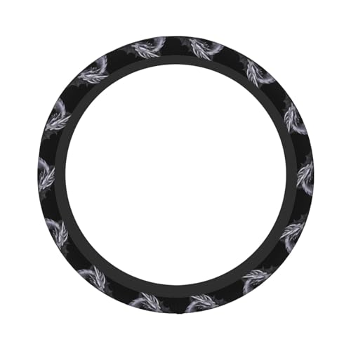 Silver Dragon Rose 1 Universal Steering Wheel Covers, Cute Car Accessories for Women Girls Car Truck - color: Silver Dragon Rose 1