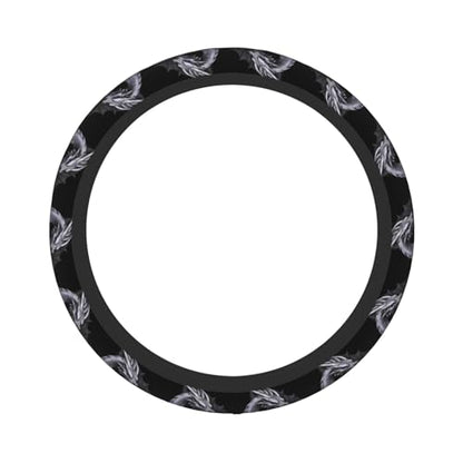 Silver Dragon Rose 1 Universal Steering Wheel Covers, Cute Car Accessories for Women Girls Car Truck - color: Silver Dragon Rose 1