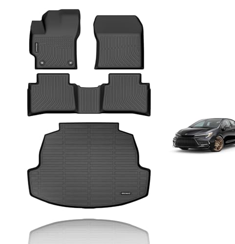 KELCSEECS Floor Mats & Cargo Liner for 2020 2021 2022 2023 2024 2025 2026 Corolla/Corolla Hybrid(Only Sedan) All Weather Car Mats Cargo Mat Trunk Mat Corolla Floor Mats Trunk Liner - style: 22)For 2020-2026 Toyota Corolla Full Set