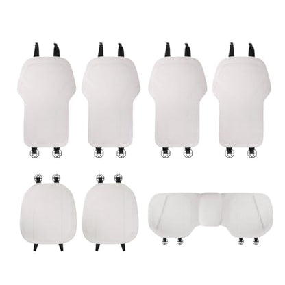 Summer Car Seat Cushion Perforated Breathable Ventilated Non-Slip All-Season Auto Cushion Pad(White,7-Piece Set) - color: White, size: 7-piece set