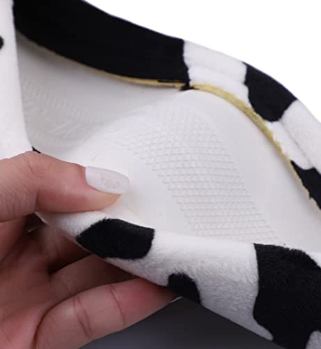 Cow Print Plush Warm Steering Wheel Cover Cute Animal Car Steering Wheel Cover for SUV Van Sedan Car Truck Gift for Women, Universal 15"