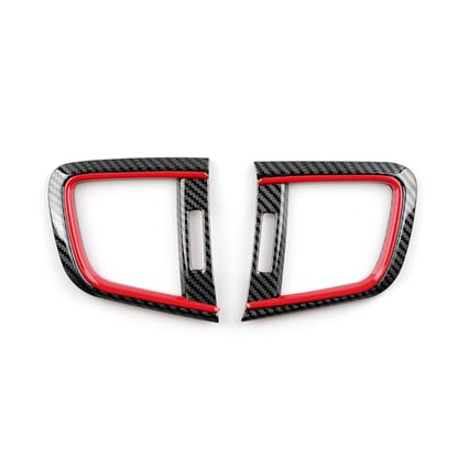 Car Air Vent Outlet Cover Decals for Honda CR-V 2017 2018 2019 2020 2021 2022 Accessories CRV ABS Carbon Fiber Stickers - color: Air Vent Outlet Cover, Black Red