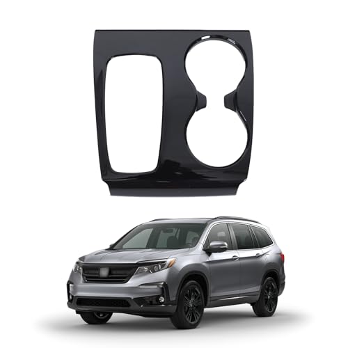 Gear Shift Panel Cover for Honda Pilot 2016-2020/ Honda Ridgeline 2017-2020, Gear Shift Knob Console Panel Trim, ABS Center Console Cup Holder Frame Anti-Scratch Protector Accessories (Glossy Black) - color: Glossy Black
