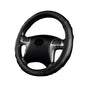 Flying Banner Faux Leather Heavy Duty Inner Ring car Steering Wheel Cover 14.5-15 inches (All Black) - color: black