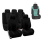 FH Group Car Seat Covers Quilted Flat Cloth Seat Covers Front Set with Gift - Universal Fit for Trucks, SUVs, and Vans (Black) FB070115
