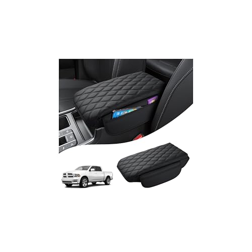 Autorder Center Console Cover for 2002-2012 Dodge Ram 1500 2500 3500 Accessories Armrest Cushion Cover Leather Middle Console Covers Anti-Scratch Cushion Pad with Pockets Storage(Jump Seat Only) - size: 2002-2012 Dodge Ram 1500