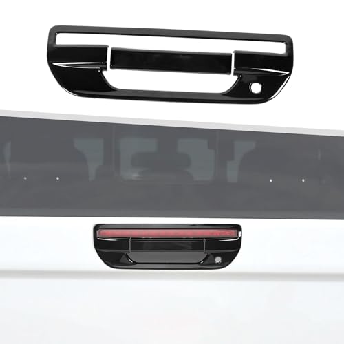 Jimen Fit for Jeep Gladiator JT 2020-2025, 2PCS Tailgate Door Handle Cover Trim (Black) - color: Black