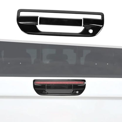 Jimen Fit for Jeep Gladiator JT 2020-2025, 2PCS Tailgate Door Handle Cover Trim (Black) - color: Black