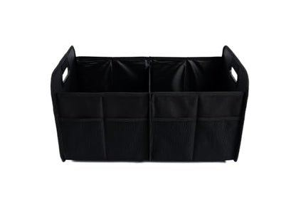 Trunk Organizer for car, Foldable Cargo storage, Black 55L, for SUV Car Truck, 600D Waterproof Oxford Polyester, 2 Compartments With Handle, Car seat storage box