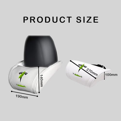 Car Headrest Neck Pillow Support Ergonomic, with Valve Stem Covers Accessory for Driving Seat Fatigue Relief Compatible with Model S X 3 Y & Cybertruck - 1 Piece - color: B. White Ver. 2