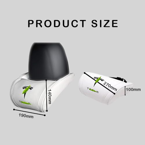 Car Headrest Neck Pillow Support Ergonomic, with Valve Stem Covers Accessory for Driving Seat Fatigue Relief Compatible with Model S X 3 Y & Cybertruck - 2 Pieces - color: B. White Ver. 3