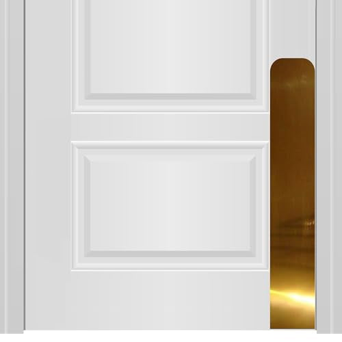 Deck the Door Decor Dog Scratch Door Protection Plate - Elegant Anodized Aluminum for All Door Types | Pet-Safe - Polished Edges & Rounded Corners | Magnetic Mount - Shiny Brass, 6” x 30” - color: Shiny Brass, size: 6 x 30"