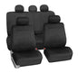 FH Group Car Seat Covers Full Set Neoprene - Universal Fit, Automotive Low Back Front Seat Covers, Airbag Compatible, Split Bench Rear Seat, Washable Seat Cover for SUV, Sedan Black