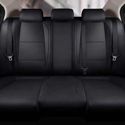 AOMSAZTO Custom Fit Seat Covers for Mazda CX-30 2020 2021 2022 2023 2024 2025 CX30 Car Seat Covers Full Set Black Faux Leather Compatible Airbag（New-CX30） - color: Black, size: CX-30 2020-2025