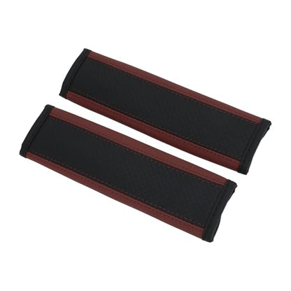 Black Claret Seat Belt Cover Pad Faux Leather 24cm Seatbelt Strap Cushion Shoulder Padding 2 Pcs - color: Black,Claret