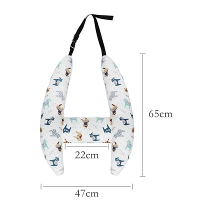 H-Shaped Car Travel Pillow for Kids & Adult-Adjustable Car Seat Pillow, Soft Ergonomic Neck Head Support Sleeping Cushion for Long Distance Travel - color: H-shape-white