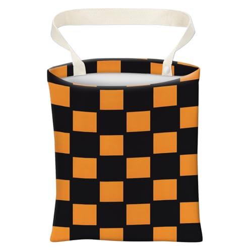 Car Trash Can, Cute Car Trash Bag, Hanging Car Organizer and Storage Bag, Trash Bin for Car Accessories, Vehicle, Travelling, Camping Orange Black Checkerboard - color: Orange Black Checkerboard
